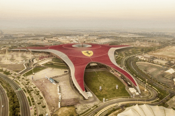 Ferrari World Abu Dhabi Arial view