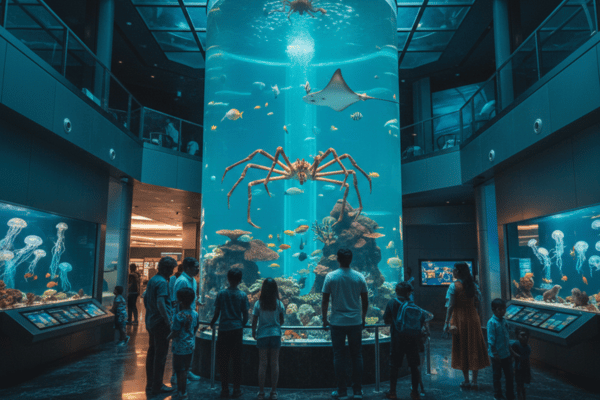 Interior of Dubai Aquarium Underwater Zoo