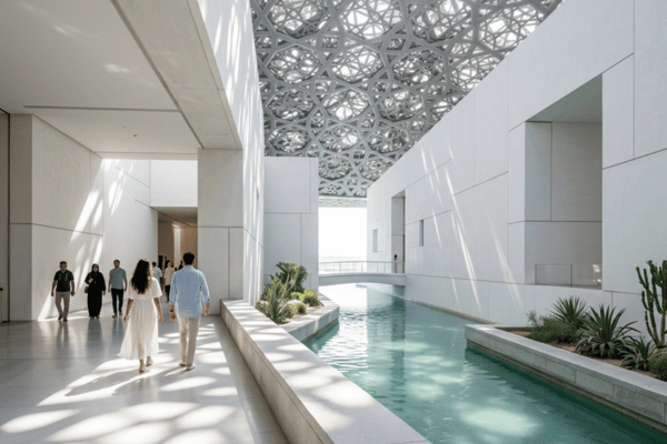 Beautiful walkways inside Louvre Abu Dhabi